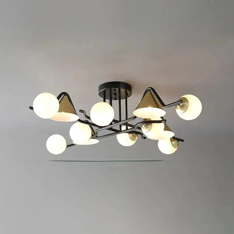 Multi-head Geometric Design Glass Industrial Ceiling Light Fixture | Rebooters - Rebooters