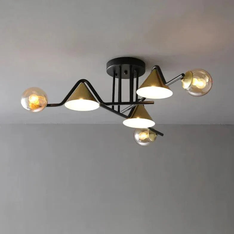 Multi-Head Geometric Design Glass Industrial Ceiling Light - Rebooters