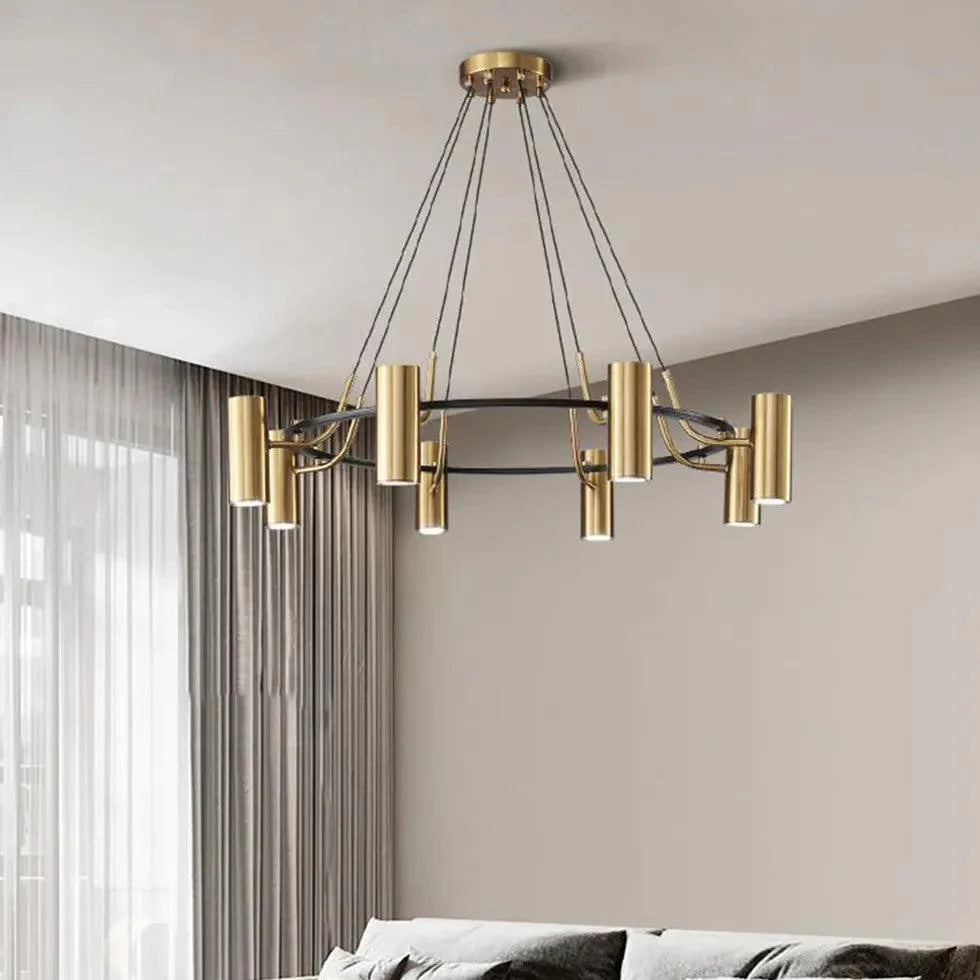 Metallic Shine Multi-head Gold Modern Chandelier for Home - Rebooters