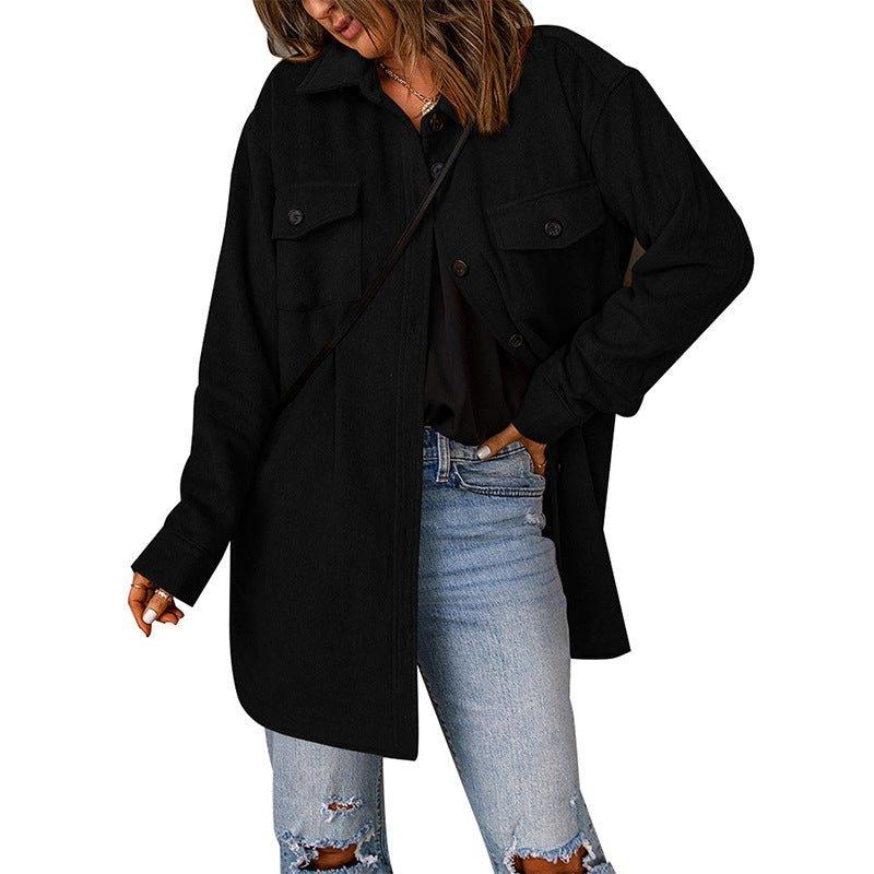 Chic Women's Cozy Woolen Coat for Effortless Style Fashion - Rebooters