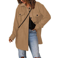 Chic Women's Cozy Woolen Coat for Effortless Style Fashion - Womens Jackets Rebooters