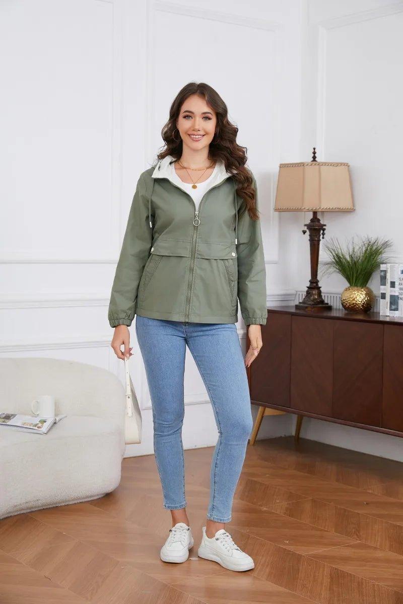 Chic and Cozy Women's Lightweight Hooded Jacket for All Seasons - Rebooters