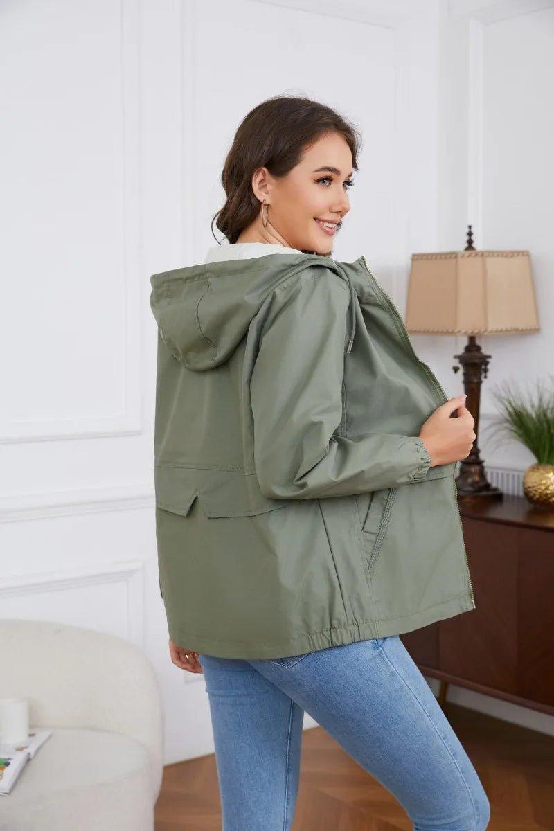 Chic and Cozy Women's Lightweight Hooded Jacket for All Seasons - Rebooters