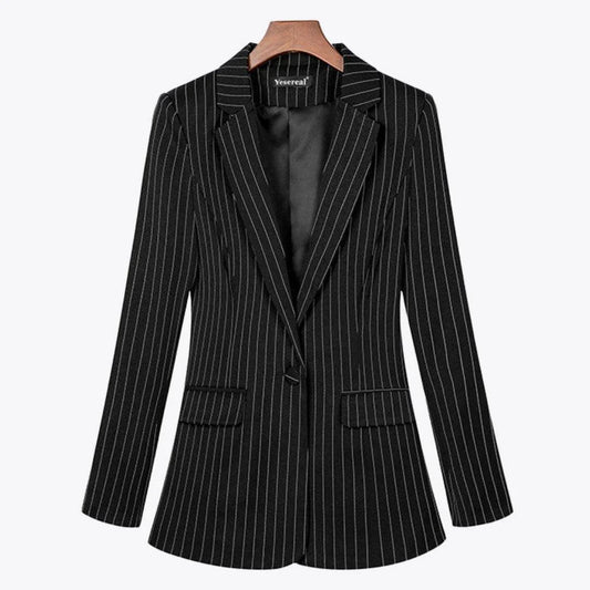 Chic Women's Business Blazer for Professional Elegance - Womens Jackets Rebooters