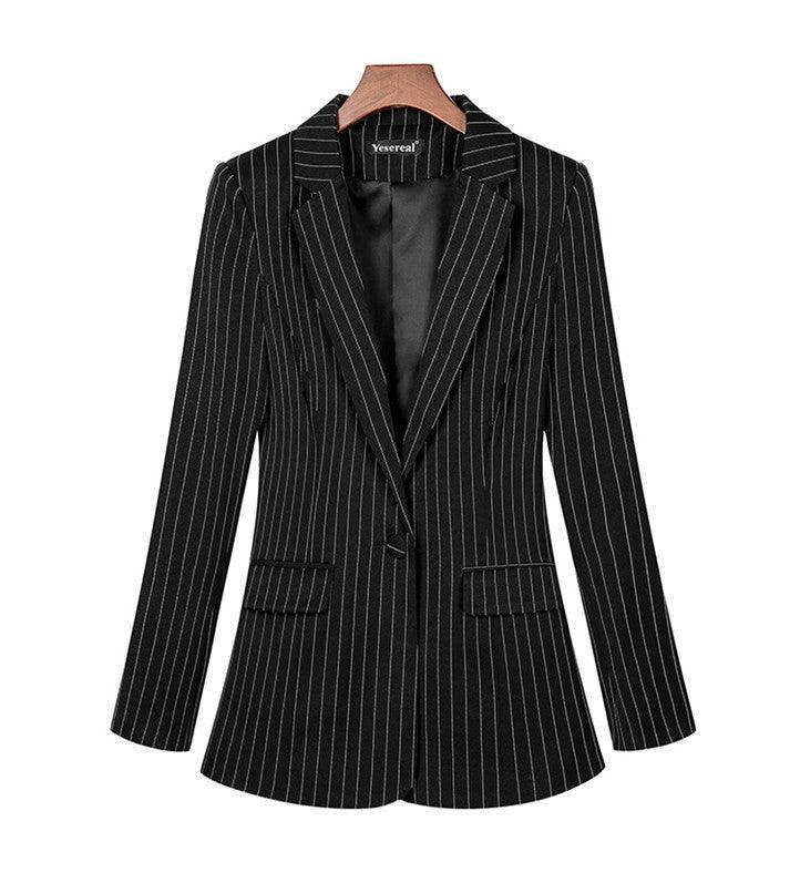 Chic Women's Business Blazer for Professional Elegance - Womens Jackets Rebooters