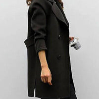 Womens Timeless Double-Breasted Wool Blend Coat - Rebooters