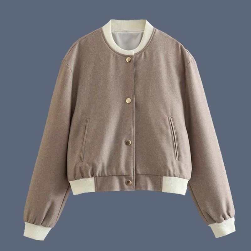 Womens Chic Wool Varsity Jacket Your Essential Casual Wear - Rebooters